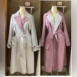 Vintage London Fog Rare Reversible Trench Coat Dusty rose/Light Cream Gray Women